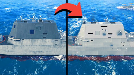 [Extended] USS Zumwalt (DDG-1000) – Modern Warships Remastered Comparison