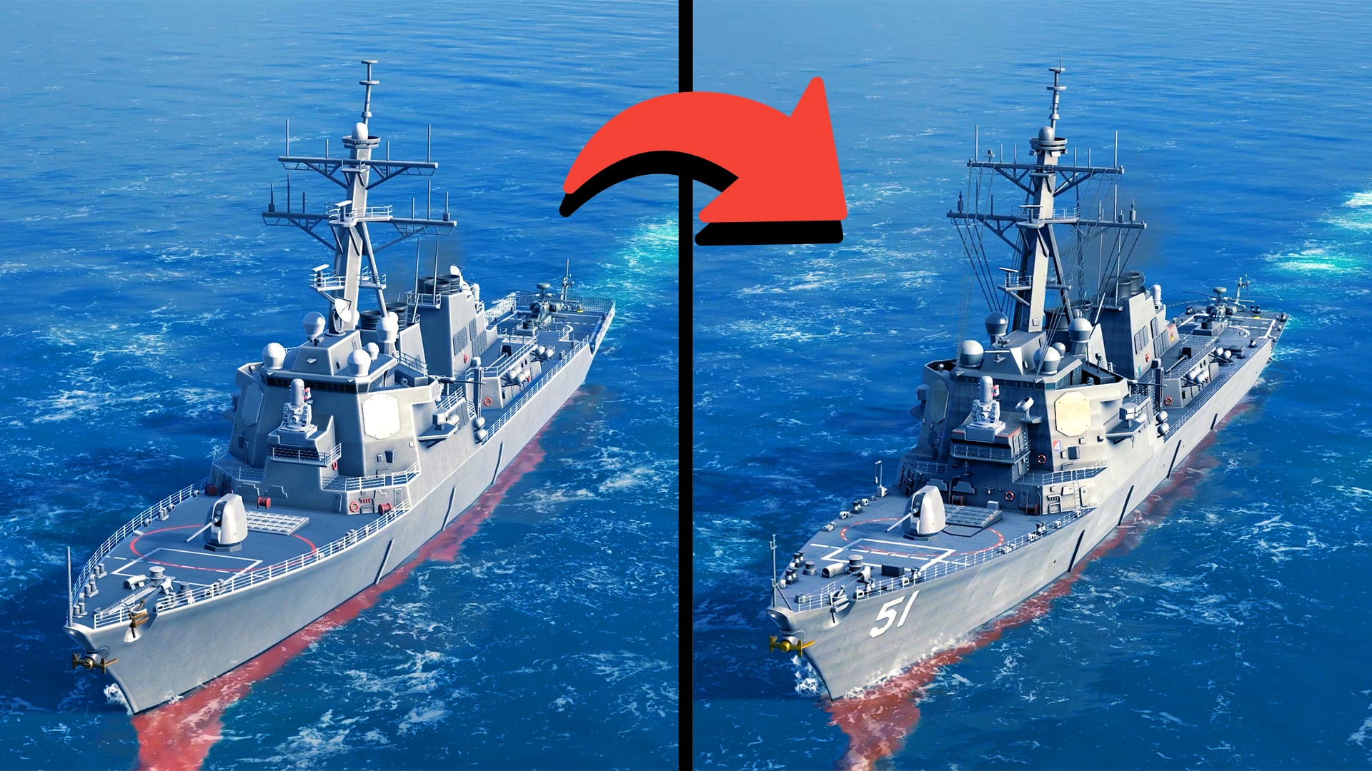 New USS Arleigh Burke, USS Nimitz, USS Gravely & More! Modern Warships Remastered Comparison