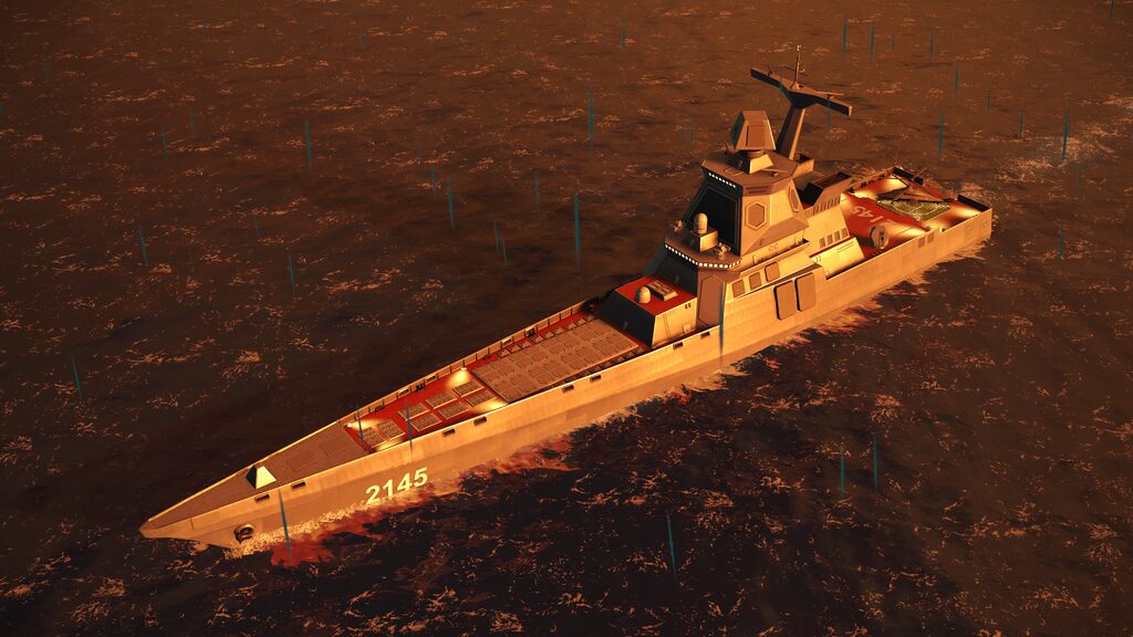The RF Project 2145 destroyer in the map Lost City