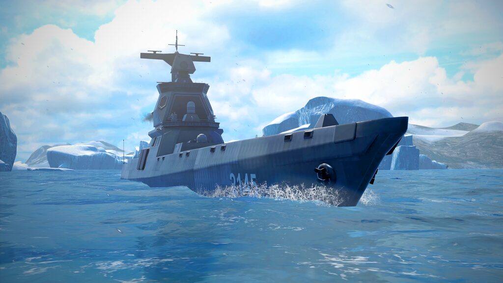 The RF Project 2145 destroyer in the map Arctic